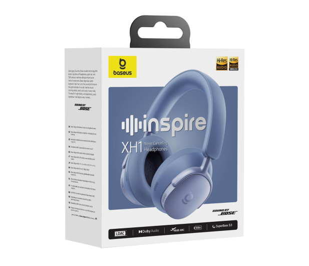 BASEUS Słuchawki Nauszne XH1 ANC Sound by Bose Błękit Zorzy A0203601 - 1360332 - zdjęcie 4
